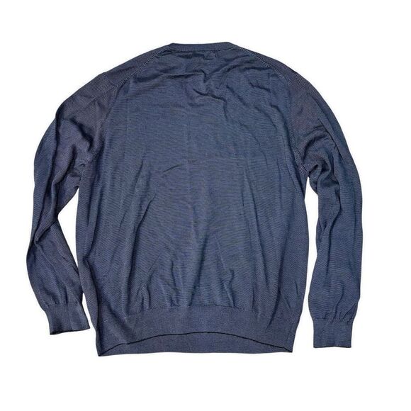 Perry Ellis Men's V-Neck Pullover Sweater 2XL Blue Striped Casual - Picture 2 of 6